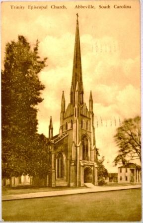 Note the close similarity between York’s Pres. Church and that of Walker’s noted Trinity Episcapol Church in Abbeville, SC [Courtesy of the Wingard Postcard Collection]