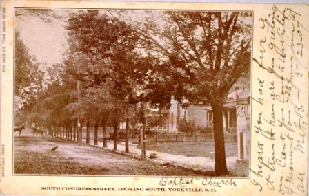 A portion of this house can be seen on the postcard of York’s 1st Baptist Church.