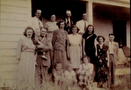 1954 gathering of the W.B. Wilkerson, Jr., family at their home following the distruction by fire of the historic Wilkerson home.