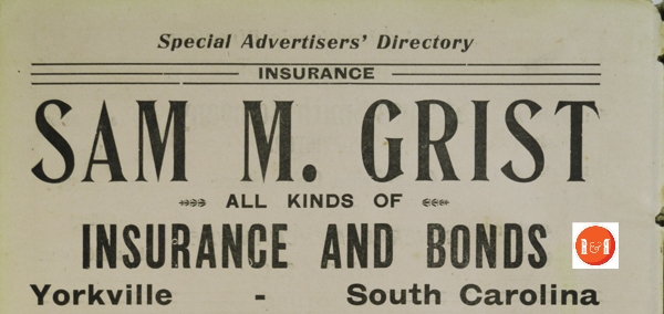 An ad from the 1908 Rock Hill City Directory
