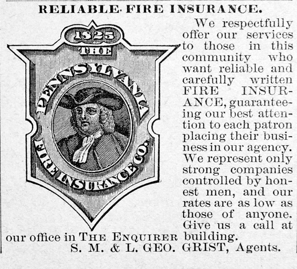 Ad displayed in the Yorkville Enquirer Newspaper, ca. 1900s. Note the location of the Grist, agents is in the Enquirer Building.