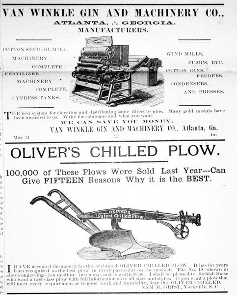 Ad from the Yorkville Enquirer, ca. 1900