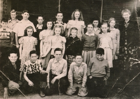 James I. Robinson, Jr., (front center) at the McConnells school in circa 1945.