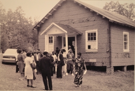 The annual gathering of families attending both worship and visition at Blue Branch church in the 1970’s