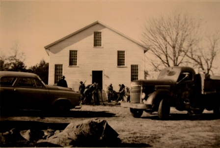 The men at Bullocks Creek church begin work on the new church building in 1950.