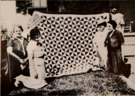 Salley M. Erwin and ladies making quilt for the Democratic Party in the 1930’s