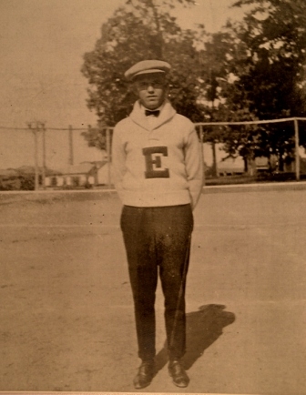 W.T. Sherer wearing his Erskine letter shirt.