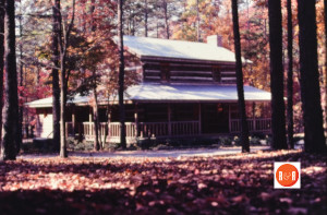 Dickey - Sherer home after being moved to Kings Mountain State Park. Image by J.L. West, circa 1988.