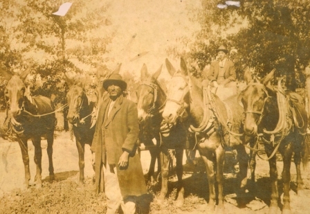 Reginal F. Bankhead with John Peeler (front) at the Bankhead farm at Bullock’s Creek.