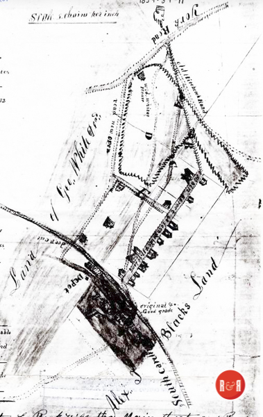 The White’s property in what became downtown Rock Hill, SC circa 1854 [Courtesy of HRH and the S.C. Dept. of Archives and History]