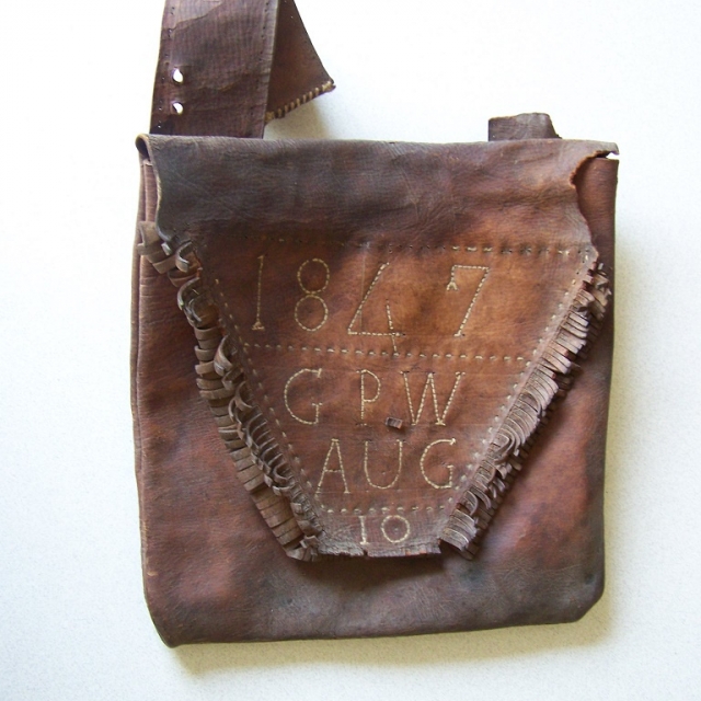 Hunting bag belonging to George P. White. Purchased in York, SC for .37$ [Courtesy of HRH – White Family Collection]