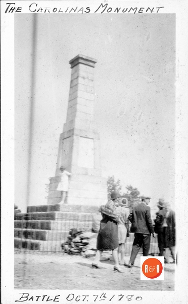 S.C. Monument at Kings Mountain – 1930 [Private Collection]