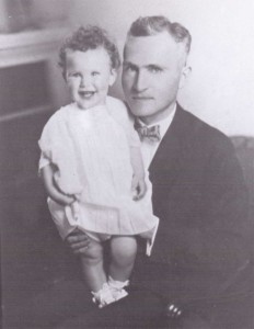 Dr. Wm. Frank Strait, Jr., with his oldest child, Rosa Lillian Strait. 