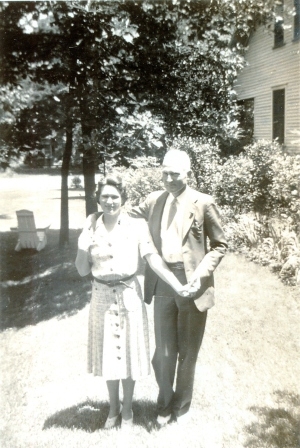 Wm. Frank Strait, Jr. (M.D.) and wife Rena Blanton Strait at their home on College Avenue.