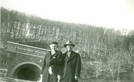 Isabel Strait Fairey and her husband Philip W. Fairey at the opening of the Penn. Turnpike.