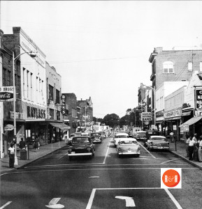 Image of Main Street in ca. 1955. Courtesy of the AFLLC Collection.