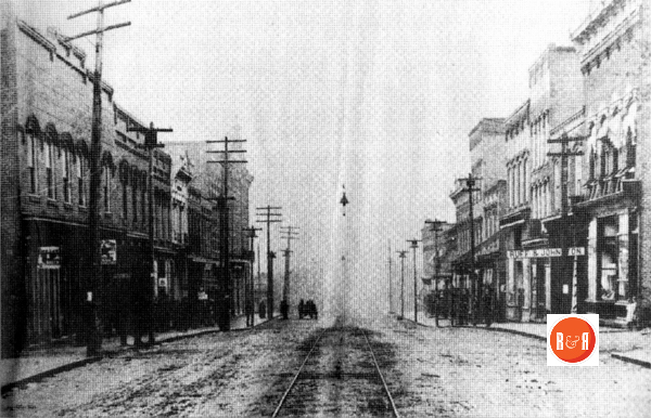 The firm of Ruff and Johnston is visible on the right of this early East Main Street image.
