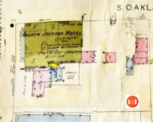 Sanborn Map of the Andrew Jackson Hotel ca. 1926-1956 as it evolved.
