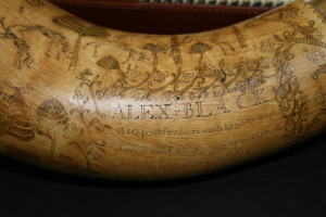 Early powder horn belonging to the Black Family - Courtesy AFLLC