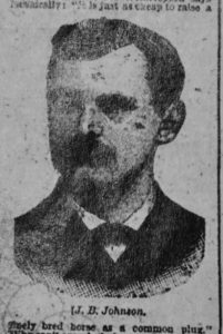 An 1890 etching in the Charleston News and Courier of J. B. Johnson, one of Rock Hill's leading businessman.