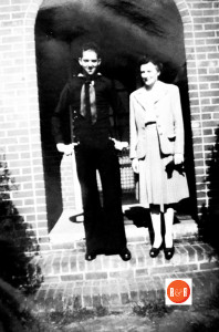 Billy and Betty Hutchison on the front steps of their home. Courtesy of the Hutchison Collection - 2015