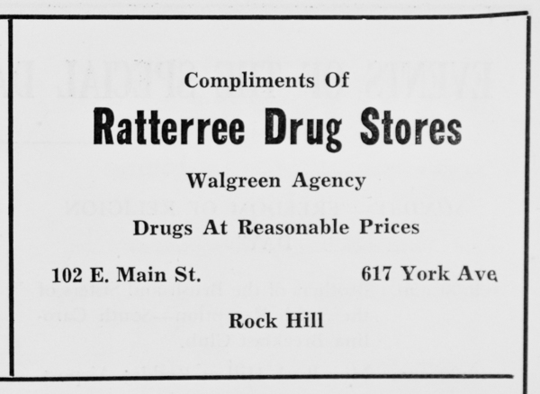 Ad promoting the drug company from the 1952 RH Centennial Program.