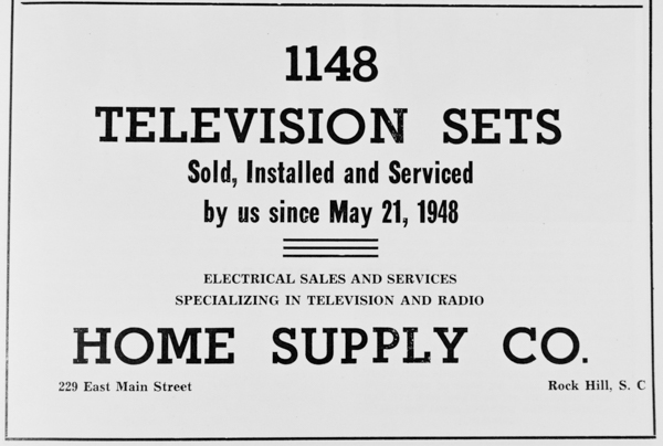 Ad for the Home Supply Company next to the Andrew Jackson Hotel.  Ad via the RH Centennial Program.