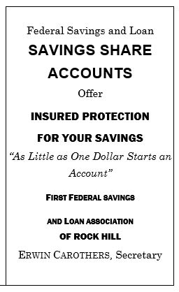 Advertisement from the 1938 Rock Hill Bearcat annual.