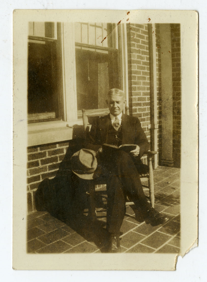 Dr. Francis W. Gregg, 1st Pres. Pastor at the manse in the 1930's.  Courtesy of the WU Pettus Archives - 2023