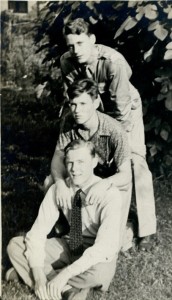 Frank, John and Ed Barnes as young men who grew up on Marion Street at this home. Courtesy of the Barnes Family Archives.