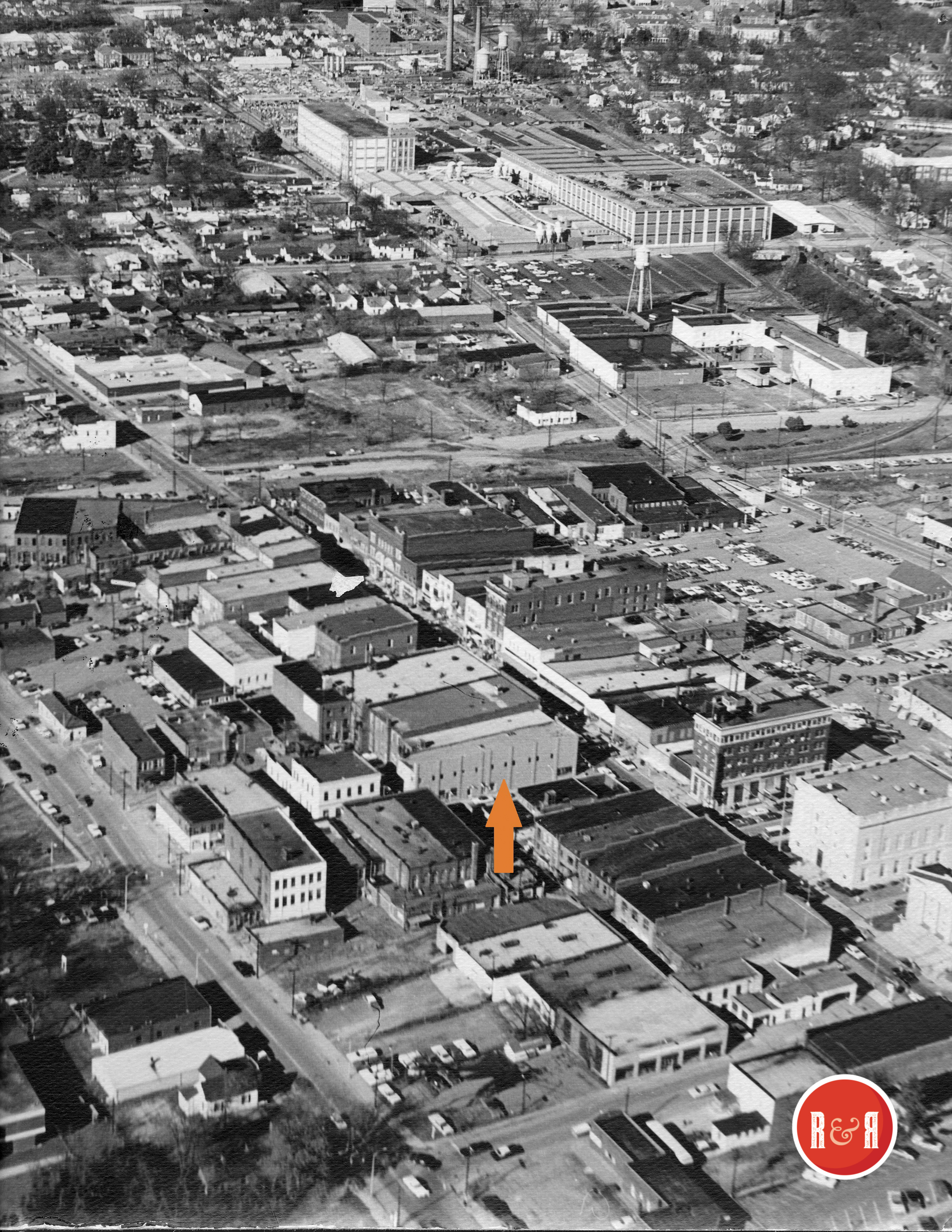AERIAL VIEW OF DOWNTOWN ROCK HILL SHOWING THE LOCATION