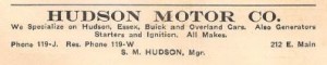 Hudson Motor Co., was located at this location in 1922 along with City Motor Company.