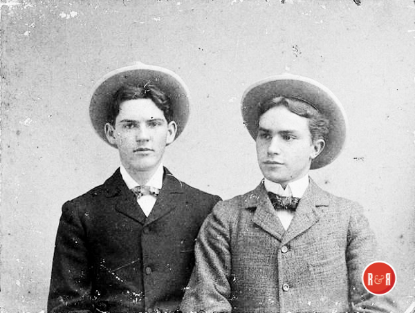 James C. Hardin and his friend (Rt), James Spratt White, Jr. as young men in Rock Hill.