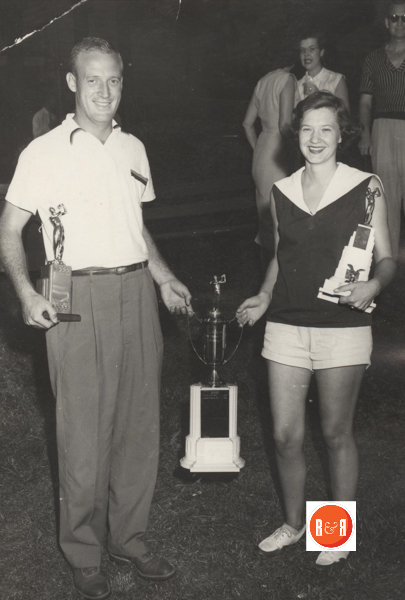 Jimmy and Betty Jo Rhea take the golf championships at the RH Country Club - 1952. Image courtesy of the Connie Morton Collection