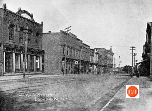 The south side of East Main Street in ca. 1895 is where the Hutchison's Bank was once located. Courtesy of the YC Library.