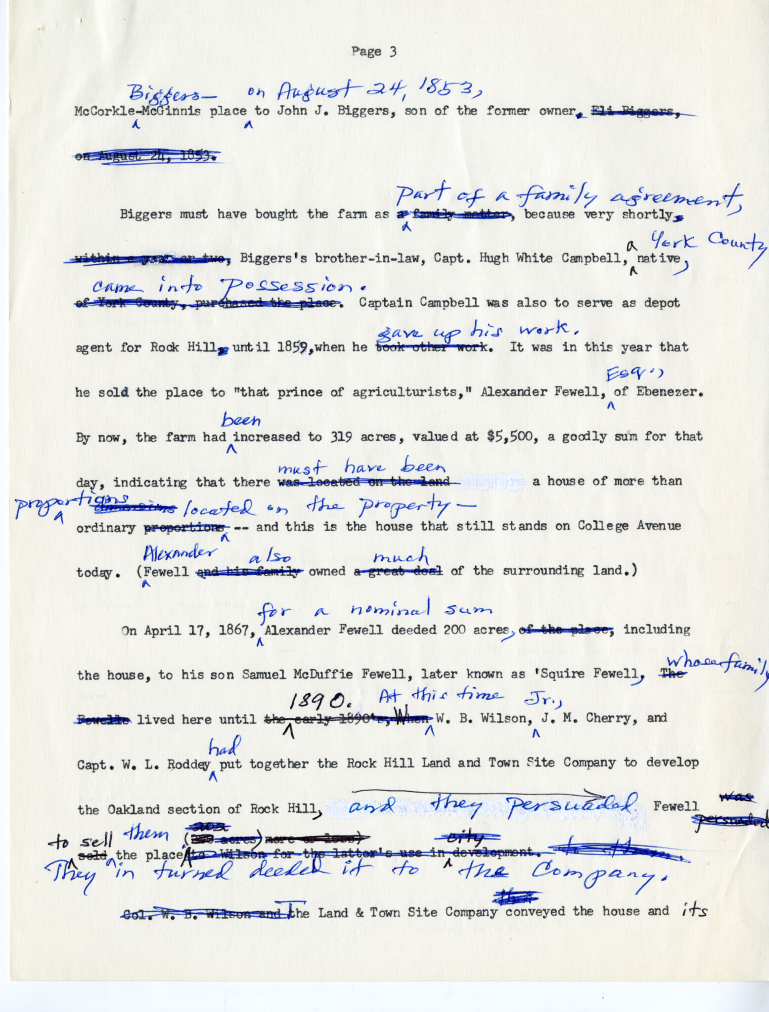 NOTES ON THE HOME BY WM. B. WHITE, JR. P. 3 - WU PETTUS ARCHIVES