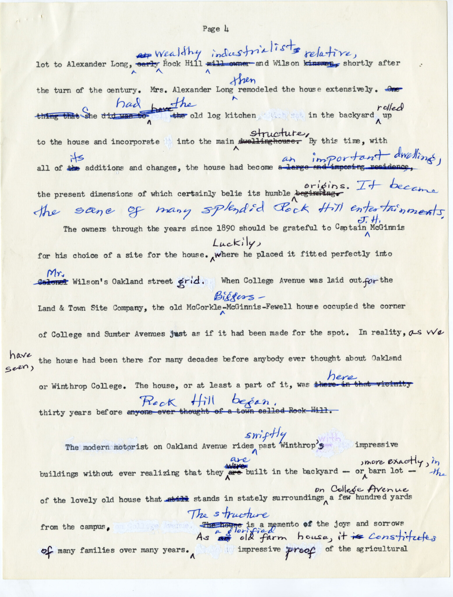 NOTES ON THE HOME BY WM. B. WHITE, JR. P. 4 - WU PETTUS ARCHIVES