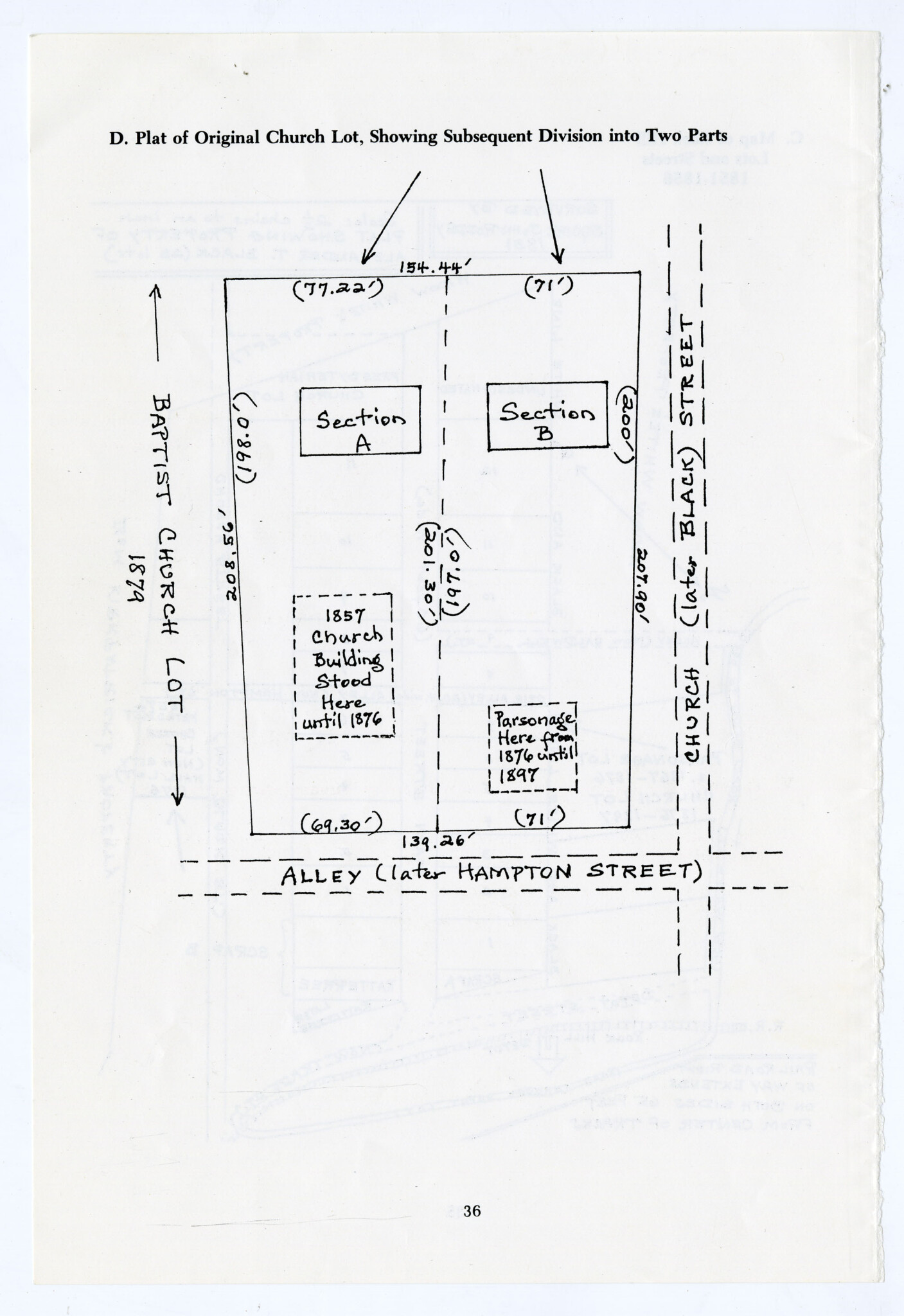 LAYOUT OF THE BAPTIST PROPERTY - WM. B. WHITE, JR. COLLECTION @ WU PETTUS ARCHIVES