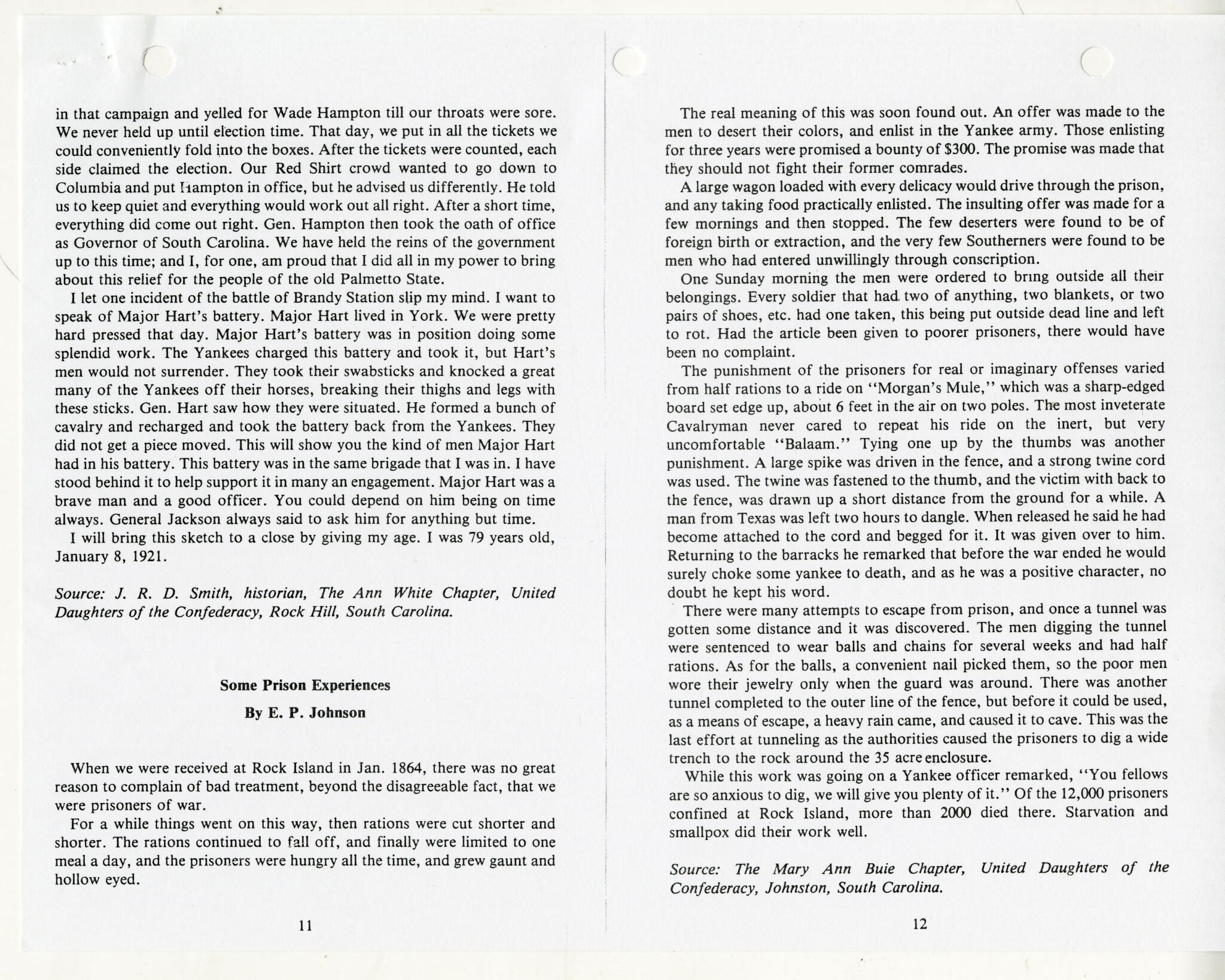 HISTORY OF THE WAR AND THE LOCAL KKK - Wm. B. White Collection - WU Pettus Archives p. 3