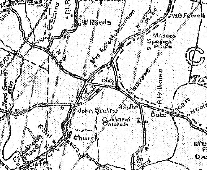 WALKER'S 1910 POSTAL MAP SHOWING KATE HUTCHISON'S FARM @OAKDALE