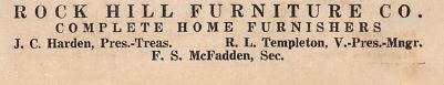 Ad for the furniture co., in 1925