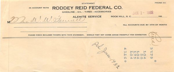 Letterhead from Roddey Reid Federal Co., courtesy of the Fennell Collection - 2021