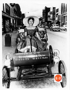 WSOC promotional car on Rock Hill's Main Street. Courtesy of the Pettus Archives (Azer Collection), at Winthrop Archives. 