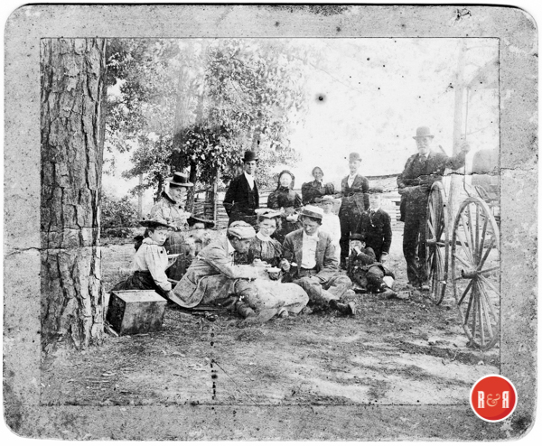 Mr. Stonewall Jackson Kimball and a picnic group from Rock Hill, SC.  Courtesy of the White - Presto Group / WU Pettus Archives