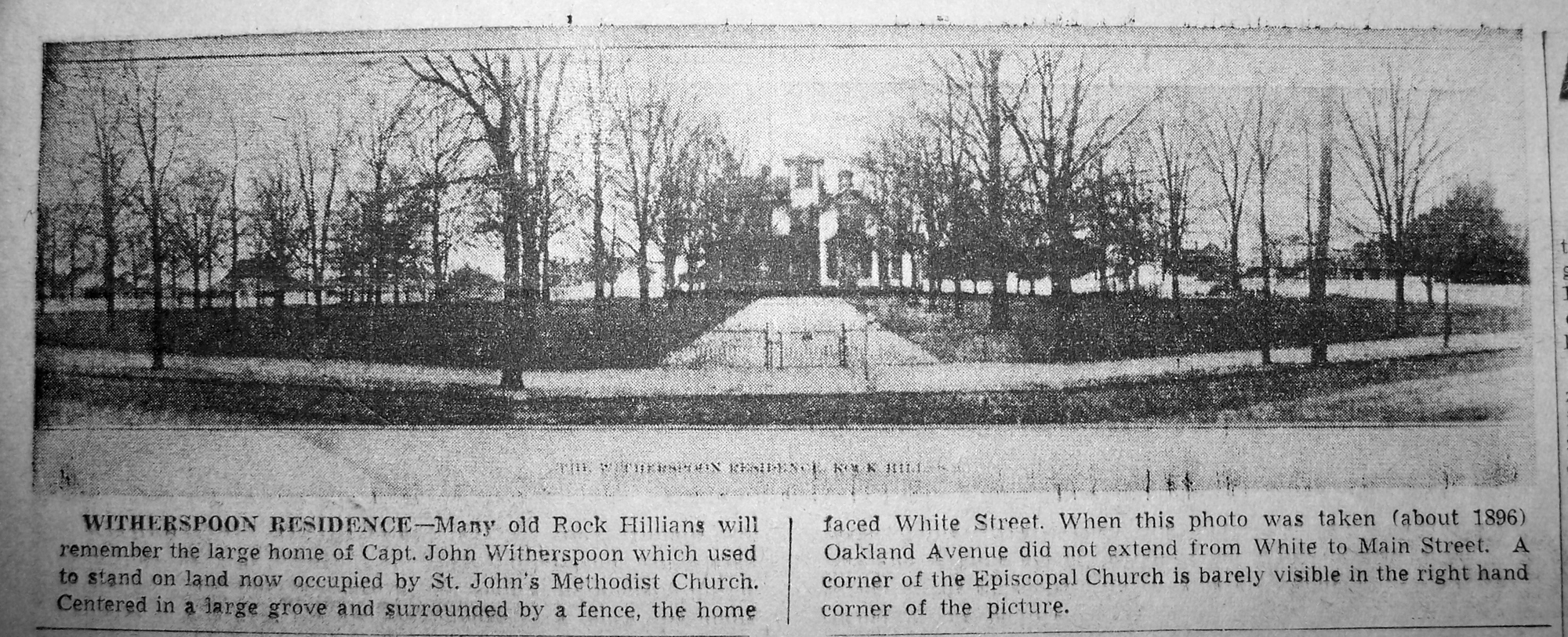 NEWSPAPER VIEW OF THE WHITERSPOON HOME - 1890s