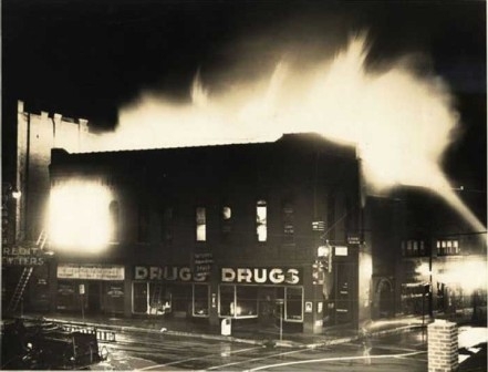 A massive fire destroyed the very popular Ratterree Drug Store on Ratterree’s Corner in the early 1950’s.