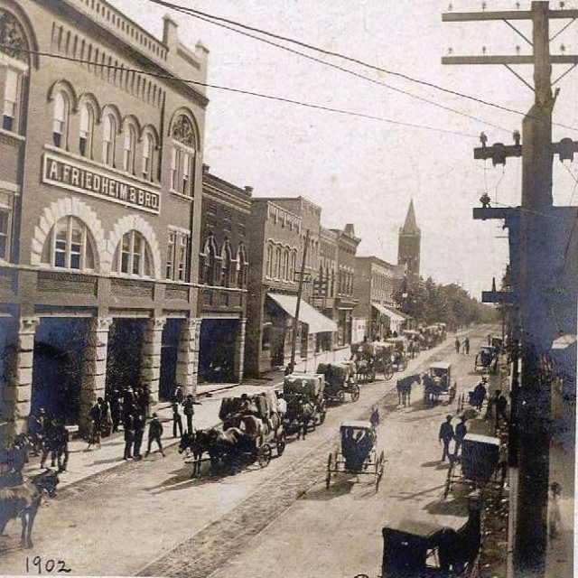 Downtown Rock Hill, S.C. showing the A. Friedheim and Bro. Store in 1902. Courtesy of the White Family Collection - 2008