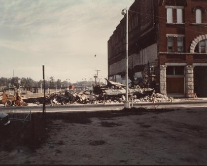 Friedheim’s Dept. Store was the last building left standing on the North side of East Main Street during renovations.