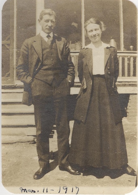 Edward Fewell and Mary Alice Dinkens – Fewell at home in 1917.