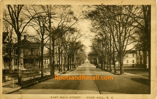 The Edwin Barnes home is the second house on the left side of this circa 1910 post card view of East Main Street.